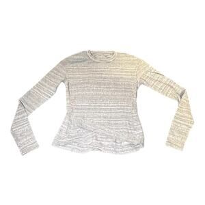 Lululemon Close to Crossing Long Sleeve Top Rulu Vivid Stripe Asphalt White Sz 6